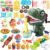 Dinosaur Color Dough Kitchen Creation Set, Noodle Maker Machine, 5 Dino Egg Models, Food Modeling Play Toys, Deluxe Tools Kit for Boys Girls Kids Toddlers Ages 3+ (24 Colors Dough)