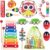 POPLAY 12PCS Toddler Musical Instruments, Wooden Percussion Instruments Toys for Toddlers Musical Toys Set with Mesh Bag Tambourine Xylophone for Baby Kids Preschool Education