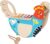 Manhattan Toy Musical Chicken Wooden Instrument for Toddlers with Xylophone, Drumsticks, Cymbal and Maraca,Blue