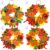 Supla 12 Kits 3D Pumpkin Fall Leaf Wreath Craft Kit DIY Thanksgiving Wreath with Maple Leaves Acorns Bows Wiggle Eyes for Kids Crafts Fall Thanksgiving Halloween Seasonal Decoration