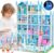 4 Stories Doll House 7-8, Dream Dollhouse with Princess Accessories Furniture DIY Miniature Toy Building STEM Toys Gift for Boys Girls Pretend Playhouse