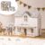 ROBUD Wooden Dollhouse, Modern Vintage Farm Dollhouse with 25Pcs Furniture, 5 Rooms, A Stable, Doll House for 4-6 inches Dolls, Ideal Gift for Kids Ages 3+ (Gray)