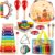 LOOIKOOS Kids Musical Instruments for Toddlers,Baby Musical Toys for Toddlers,Wooden Percussion Instruments Toys Tambourine Xylophone for Kids