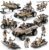 56-in-1 Army Men Toys for Boys 4-7 6-8 8-12, Military Truck/Helicopter/Kayak Boat/Motorcycle/ Army Men Action Figures/Weapon Gears, Army Toys for Boys Kids Birthday Gifts Party Favors