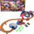 Monster Jam, Supercharge Speedway Playset, Megalodon and El Toro Loco Die-Cast Monster Trucks, Light Up World Finals Track Kids Toys for Boys Ages 3+