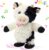 Easfan Walking Cow Repeats What You Say Stuffed Animal Talking Singing Barking Electric Interactive Plush Toy Funny Cattle Birthday for Kids Toddlers,8’’