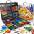 Cokiki Art Supplies, 184-Piece Drawing Art Set, Christmas Holiday Birthday Art Kit for Kids 4 5 6 7 8 9+ with Colored Pencils,Crayons,Oil Pastels,Watercolor Paint Set