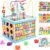 Qilay Wooden Activity Cube for Toddlers 3, 5 in 1 Multipurpose ABC-123 Abacus Early Educational Montessori Toys, Learning Toys for 3 Year Old | Bead Maze, Great for Boys Girls Toddlers