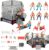 32Pcs Wrestling Toys for Kids, Wrestlers Playset with 12 Wrestling Action Figures, 2 Wrestling Rings, Many Realistic Accessories, Toy Figures & Playset Gift for 2 3 4 5 6 Boys Girls, Cool Cake Toppers