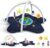 Primo Lines Baby Play Gym Mat,Oversize Tummy Time Mat with 5 Detachable Toys for Sensory&Motor Skill Development,Soft Plush Baby Activity Playmat Newborn Toddler Infant Essential