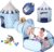 LimitlessFunN 4pc Kids Pop Up Play Tent, Crawl Tunnel, Ball Pit | Includes Star Lights & Carrying Case |, Children Indoor Castle Playhouse for Boys & Girls, Toddlers, 47″ D x 126″ W x 53″ H