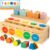 Color and Shape Sorting Matching Box, Wooden Stacking Toy with Geometric Shape Puzzles, Montessori Toy for 2 Year Old Boys and Girls