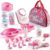 PREXTEX 18-Piece Baby Doll Accessories Set with Carrying Case – Includes Bottle, Sippy Cup, Pacifier, Bib, Hair Brush, Plates and More, Perfect for Kids, Toddlers, and Girls