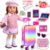 18-inch-Doll-Clothes and Accessories – Doll-Travel-Suitcase Luggage, Doll-Clothes and Shoes, Bag, Sunglasses, Camera, Passport, Notebook, Phone, pad Doll Travel Gear Play Set Fit 18 inch Doll