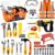 Deejoy Tool Set with Tool Box & Electronic Toy Drill, Pretend Play Kids Construction Kits for Kids Ages 3-5 Years Old, Toddler Boy Toys(Orange)