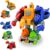 TOYMAKER Dinosaur Transformer Robot Cars Toys for Boys 5 in 1 Transformed Action Figure Construction Excavator Toys Rescue Bots Pull Back Cars Take Apart Toys Presents for Kids 3-5 Year Old