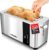 Mueller UltraToast Full Stainless Steel Toaster 4 Slice, Long Extra-Wide Slots with Removable Tray, Cancel/Defrost/Reheat Functions, 6 Browning Levels with LED Display, Kitchen Essentials & Gadgets