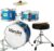 Mendini By Cecilio Kids Drum Set – Junior Kit w/ 4 Drums (Bass, Tom, Snare, Cymbal), Drumsticks, Drum Throne – Beginner Drum Sets & Musical Instruments