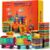 Gemmicc Magnetic Tiles, Deluxe 136 PCS Building Blocks Magnet Toys for Kids,3D Magnet Puzzles Stacking Blocks for Boys Girls,Huge Set with 2 Cars