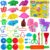 salipt Play Dough Tools for Kids, 40 PCS Playdough Tools Kit Include Dough Dinosaur Unicorn Animal World Accessory,Molds Rollers Cutters Scissors Suitable for Children Aged 2-4