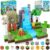 Magnetic Blocks-100PCS Magnetic Building Blocks Magnetic Tiles Stacking, Build Magnet Forest World Set, STEM Montessori Sensory Toys for Kids Boys Girls Ages 3 4 5 6 7 8 9 10 Christmas Birthday Gifts