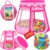 Playz Ball Pit Princess Castle Play Tent for Girls w/ 50 Balls Included – Pop Up Children Play Tent for Indoor & Outdoor Use – Playland Playhouse Tent w/ & Glow in The Dark Stars & Zipper Storage Case