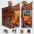 Book Nook Kit – 3D Wooden Garage Puzzle Miniature Book Nook Kits for Adults Teen, DIY Dollhouse Bookshelf Insert Decor with Sensor LED Light