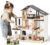 Tiny Land Doll House, Modern Family Dollhouse with Realistic Design, Wooden Dollhouse with 53Pcs Furniture – Ideal Gift for Kids Ages 3+