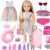 GIFTINBOX 29PCS 18 Inch Girl Doll Clothes and Accessories-Travel Play Set for Dolls, Doll Stuff with Clothes, Luggage, Swimsuit, Wallet cashes… Gifts for Girls Birthday, Christmas