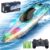 RC Boat with LED Lights,1 Hour Endurance Remote Control Boat for Pool and Lakes with 2 Rechargeable Batteries, 2.4 GHz RC Boats for Adults and Kids 8-12, Ideal Gifts for Boys and Girls