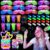 HONLYNE152 PCS Glow in the Dark Party Supplies, Light Up Party Favors Toys with 8 Light Up Pop Tubes, 12 LED Glasses, 12 Light Up Scrunchies, 20 Finger Lights, 100 Glow Sticks for Birthday Halloween