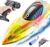 BEZGAR RC Boat | Pool Toys for Kids Ages 8-12, Remote Control Boat for Pool, Water Toys for Kids Ages 8-12, Radio Controlled Boats with Transparent Shell and Four-Color LED Light (Yellow)