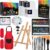 MMARTE 59pcs Acrylic Paint Set – Art Supplies Kit With 24 Non-Toxic Paints, Easel, Brushes, Canvas for Kids, Artists and Beginners