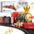 Hot Bee Train Set – Christmas Tree Train Toys for Boys with Smokes, Lights and Sound, Toy Train Set for Under Christmas Tree, Toddler Model Trains for 3 4 5 6 7 8+ Years Old Kids Christmas Toys Gifts