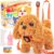 Tagitary Plush Toys Puppy Electronic Toy Dogs That Walk and Bark,Tail Wagging Fake Dog Interactive Dog Toy for Kids with Leash,Easter Christmas Birthday Gift for Toddlers Kids