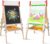 Tiny Land Easel for Kids with 2 Drawing Paper Roll, Learning-Toy for 3,4,5,6,7,8 Years Old Boy & Girls, Wooden Chalkboard & Magnetic Whiteboard & Painting Paper Stand, Gift & Art Supplies for Toddler