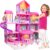 beefunni Doll House, Dream Dollhouse for Girls,Doll Houses 4-5 7-8 Year Old with 4 Stories -11 Rooms, 2 Dolls and Furniture, Princess Dollhouse 2024 Christmas Toy Gifts for 3 4 5 6 7 8+ Year Old Girls