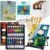 koseibal Acrylic Paint Set for Kids, Art Painting Supplies Kit with 18 Paints, 5 Canvas Panels, 8 Brushes, Table Easel, Etc, Premium Paint Set for Students, Artists and Beginner.