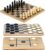 Regal Games – Reversible Wooden Board for Chess, Checkers & Tic-Tac-Toe – 24 Interlocking Wooden Checkers and 32 Standard Chess Pieces – for Age 8 to Adult for Family Fun