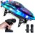 Force1 Velocity Pro LED RC Boat – Underwater RC Speed Boat, Remote Control Boat for Pools and Lakes, Mini RC Boat LED Lights, 2.4GHZ Remote Control Boats for Adults and Kids, 2 Rechargeable Batteries