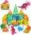 Magnetic Tiles Dinosaurs Magnet Building Blocks Toys for Kids Ages 3-5 4-8 8-12 Creative Animals Educational Stack Tile Construction for Boys Girls Toddlers 5-7 Year Old to STEM Learning