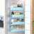 4 Pack Magnetic Spice Storage Rack Organizer for Refrigerator and Oven, Blue Fridge Organizers and Storage