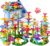 TEMI 138 PCS Flower Garden Building Toys for Girls Toys, Educational STEM Toy and Preschool Garden Play Set for Toddlers 3 4 5 6 7 8 Year Old Kids Boys Girls, Flower Stacking Toys for Kids Age 3-6