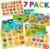 7 Pack Wooden Puzzles for Toddlers 2 3 4 5 Years Old – 7 Colorful Chunky Wood Peg Puzzles for Kids Ages 2-5, Alphabet Shape Numbers Fruits Sea Animals Dinosaur Zoo – Educational Toddler Learning Toys