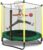 SereneLife 5ft Outdoor and Indoor Mini Toddler Trampoline with Enclosure Safety Net Basketball Hoop Jumping Fun Trampoline for Kids/Children, Basketball Hoop, Net Cage, Bday Gifts for Boys/Girls