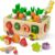 Coogam Montessori Fine Motor Toys for Baby Toddler, Wooden Shape Sorter Carrot Harvest Game, Preschool Learning Educational Gift Toy for 3 4 5 Year Old