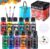 JOYIN 12PCS Washable Kids Tempera Paint Set (2 oz Each), Liquid Poster Paint with 6 Brushes, 2 Palette & 1 Paint Brush Clean Bucket, Non-Toxic Kids Paint for Finger Painting, Hobby Painters